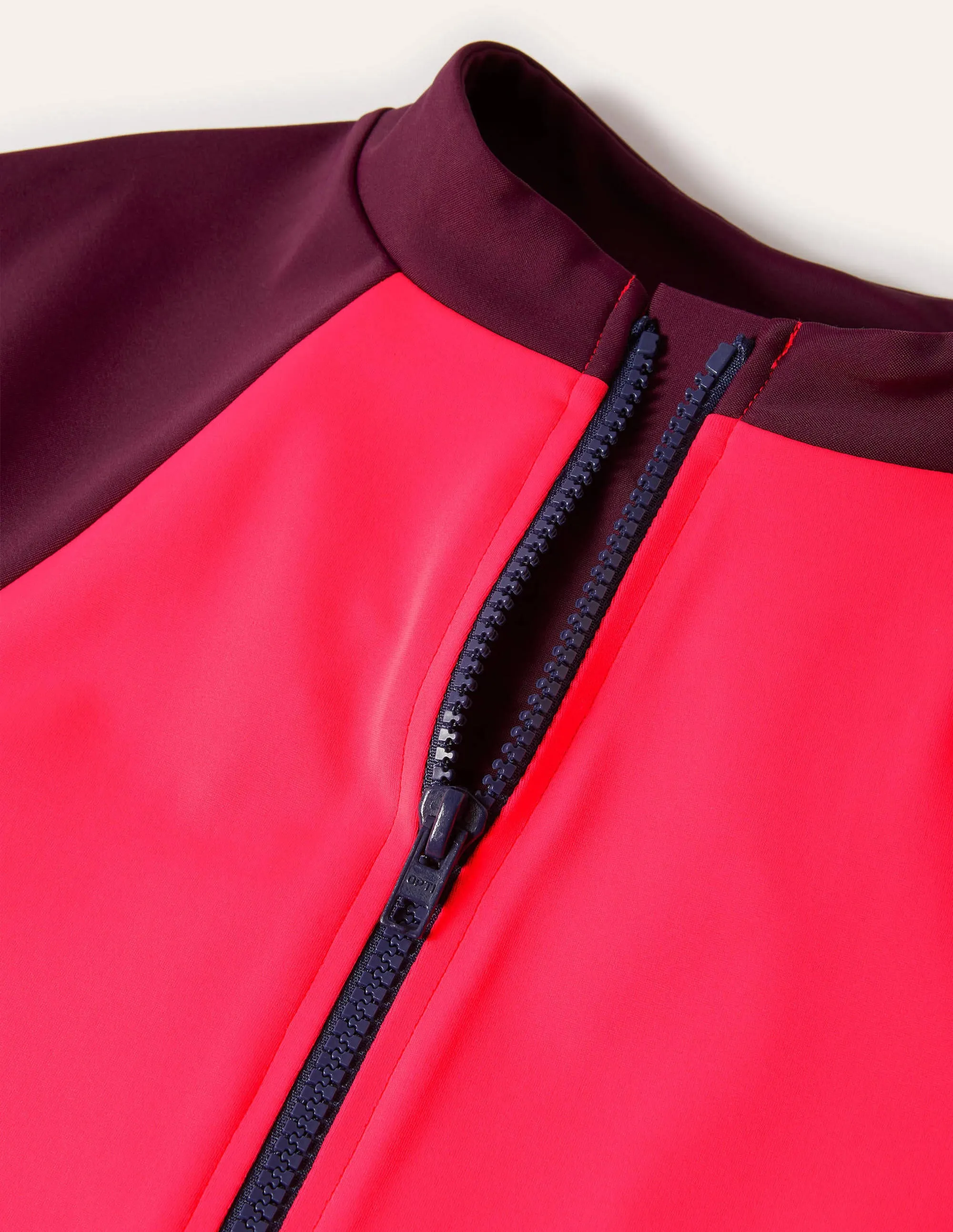 Mid Sleeve Rash Guard-Vibrant Red Colourblock