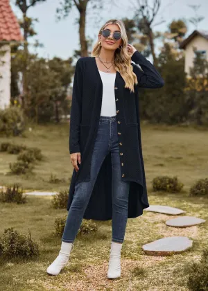 Mila - Long dark blue cardigan
