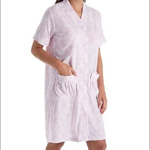 Miss Elaine Womens Sleepwear Lounge Short Robe