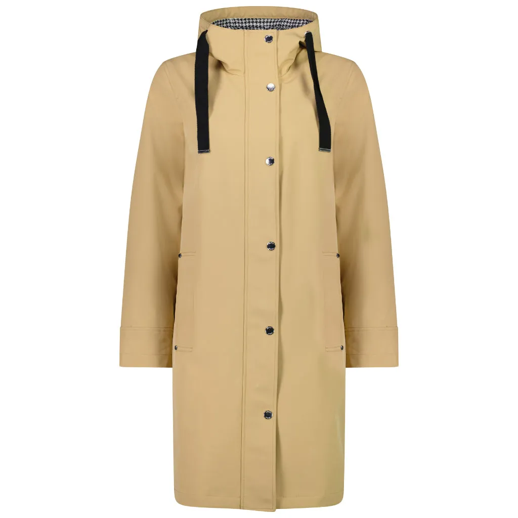 MOKE Rach Women's Long-Lined Soft Shell Coat - Caramel SzM