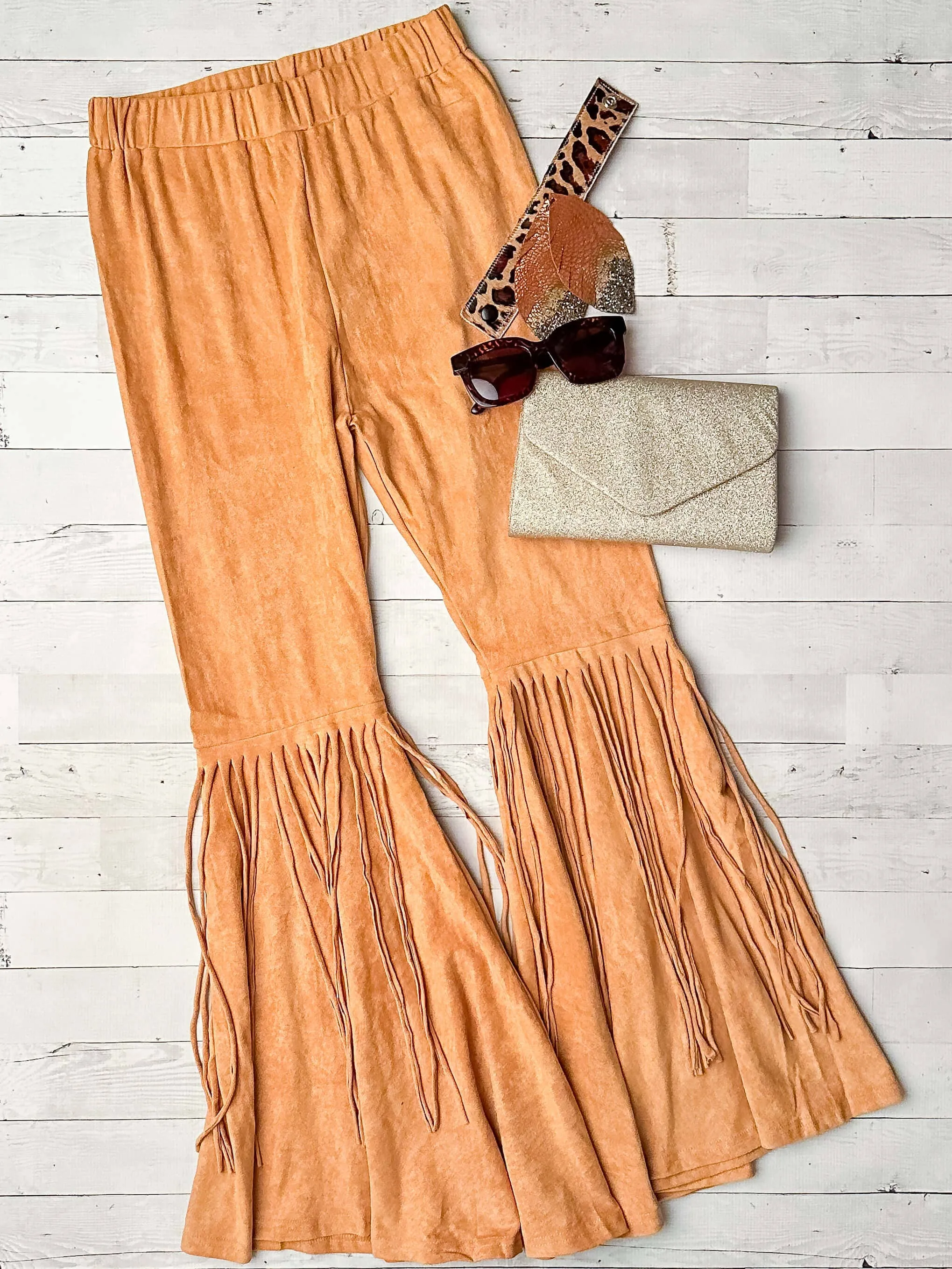 Mommy & Me Camel Fringe Pants - Girls: 8y