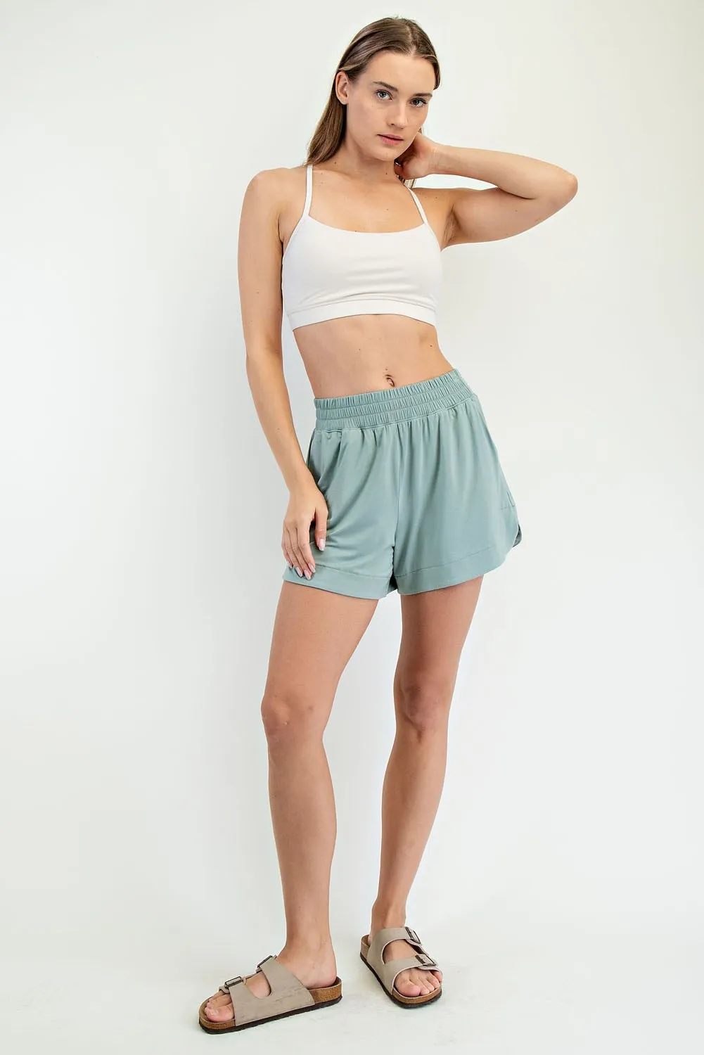 Moss Green Modal Shorts