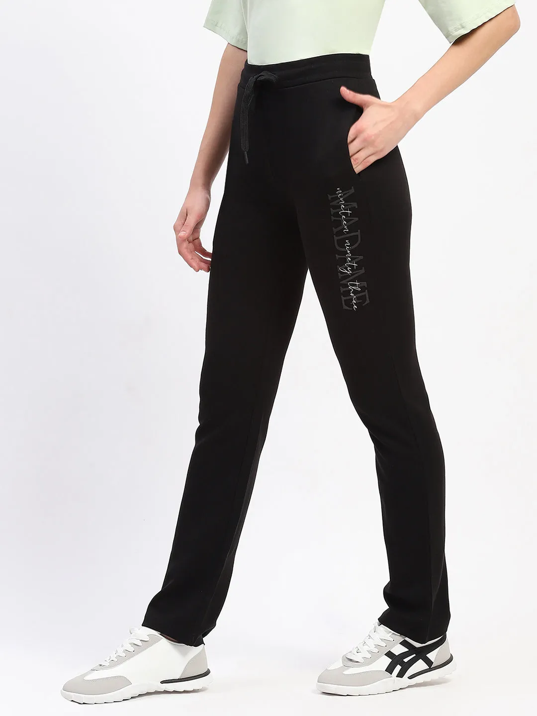 mSECRET Typography Black Track Bottoms