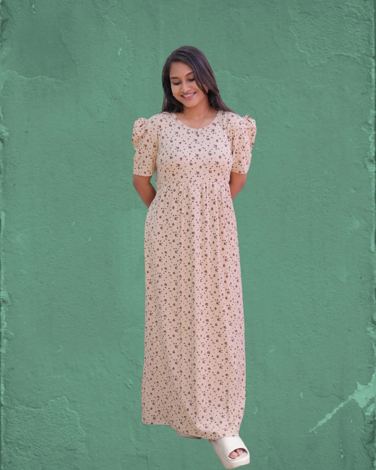 Munira | Casual Non-Maternity Loungewear - Puff Sleeve | Full Length