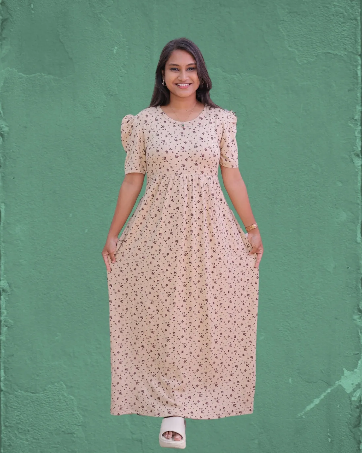 Munira | Casual Non-Maternity Loungewear - Puff Sleeve | Full Length