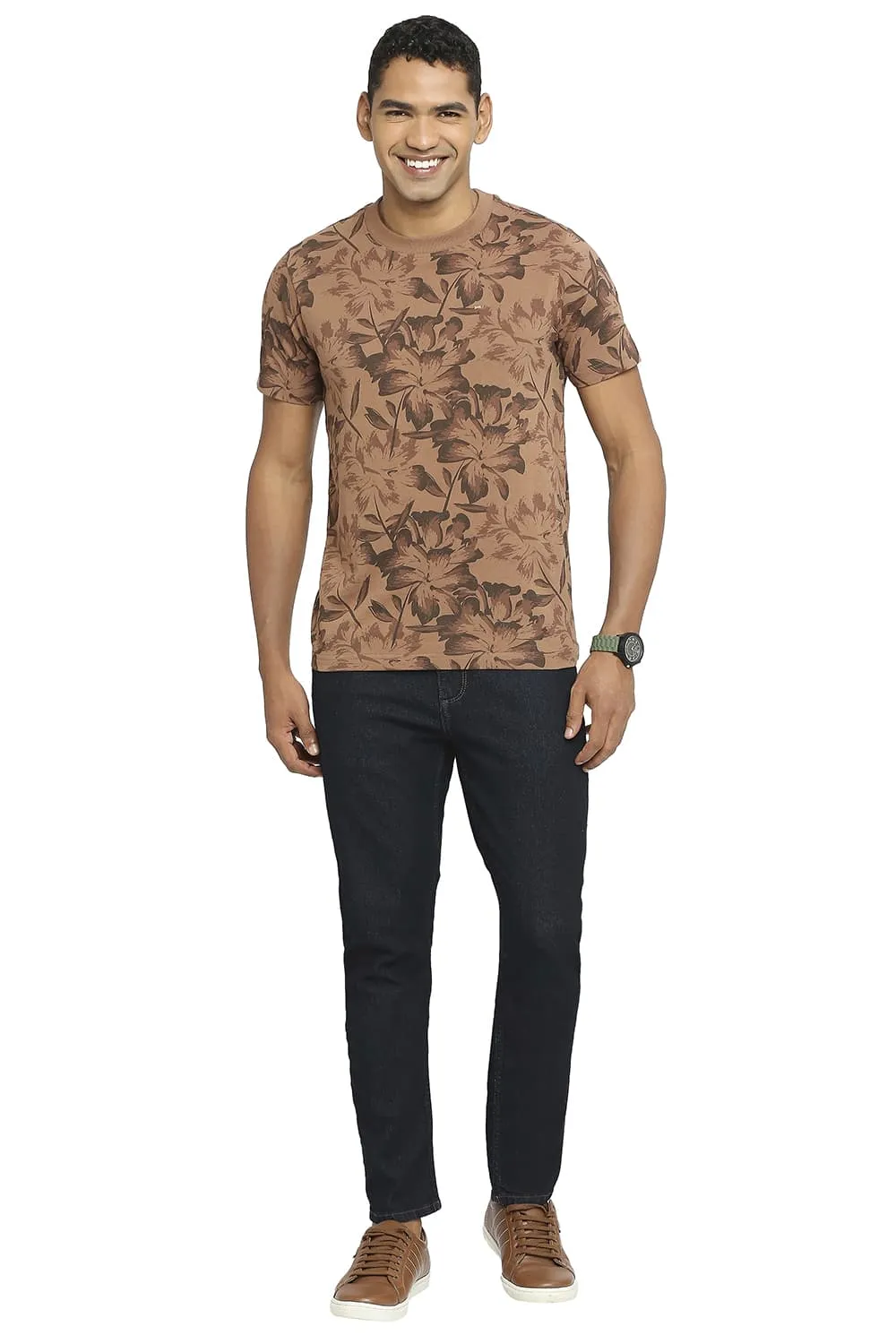 Muscle Fit Printed Crew T-shirt