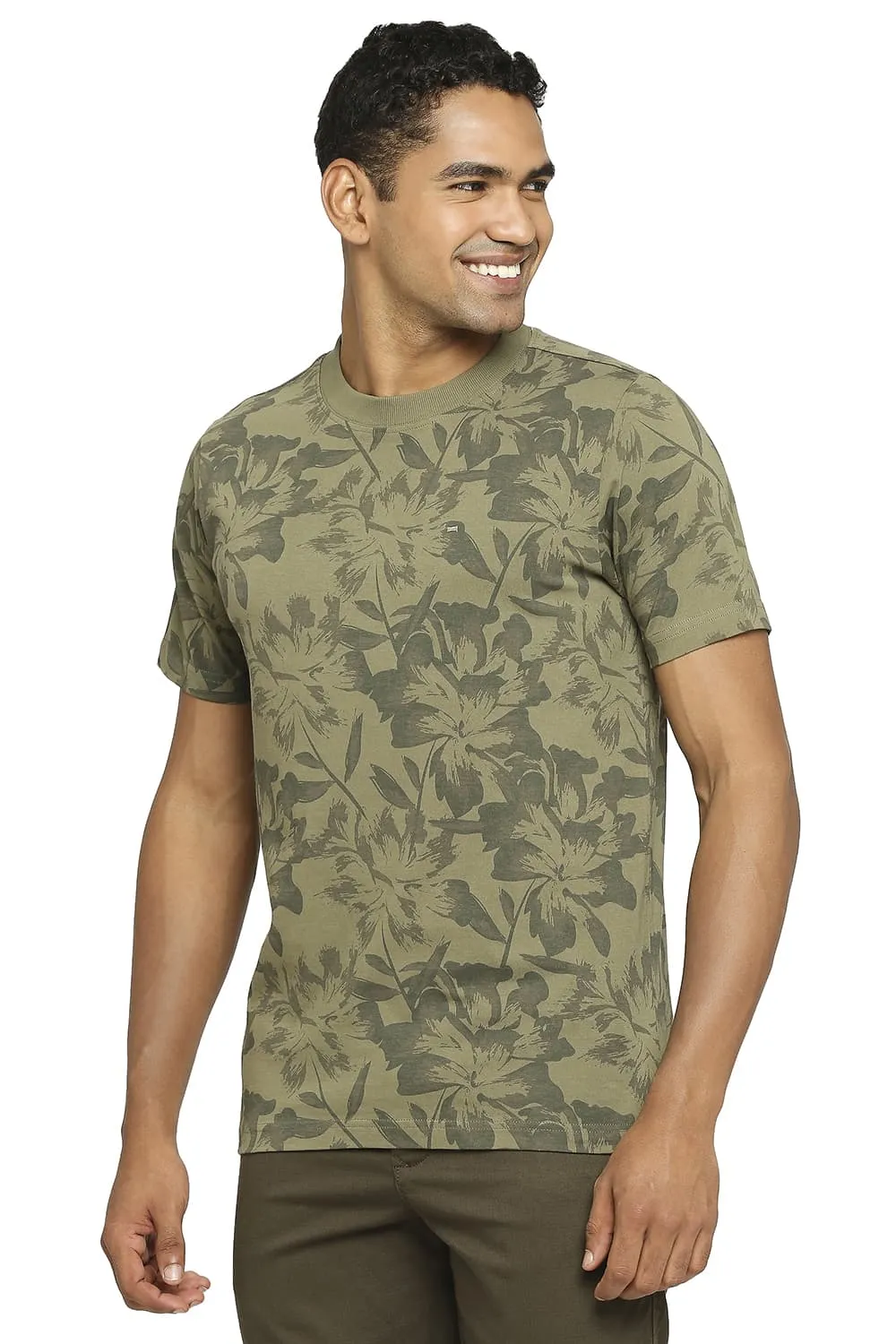 Muscle Fit Printed Crew T-shirt
