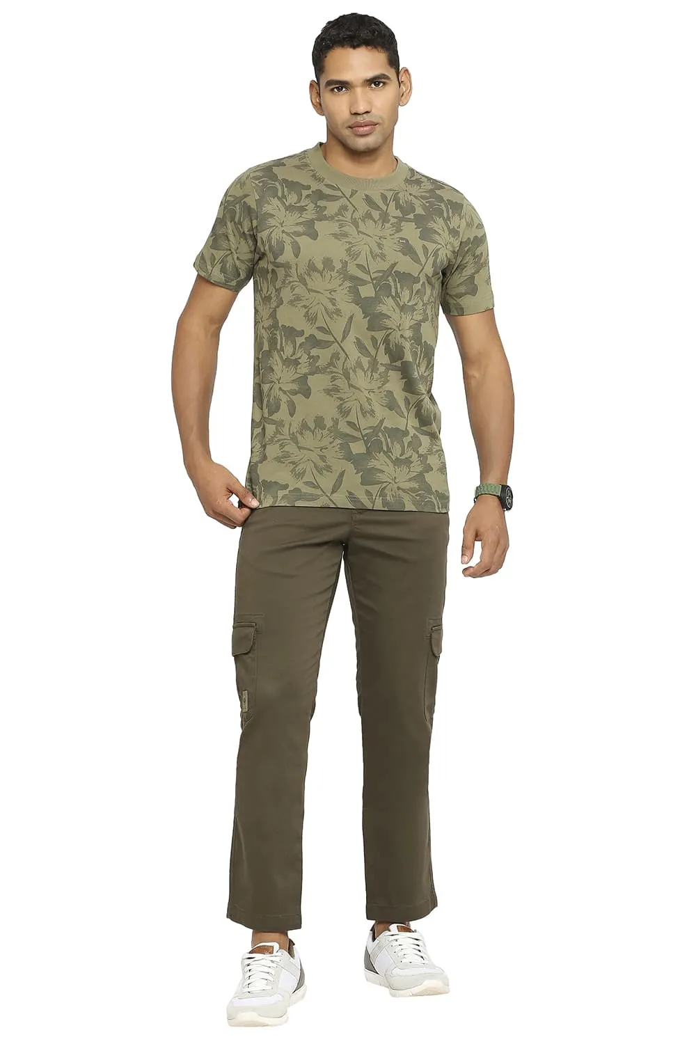 Muscle Fit Printed Crew T-shirt