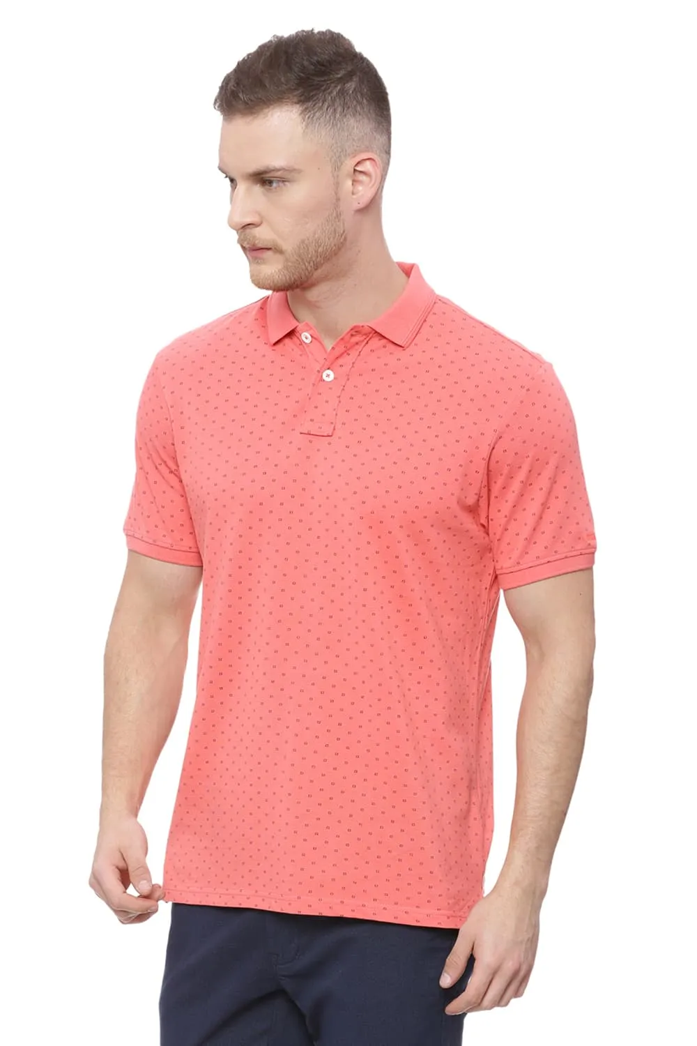 Muscle Fit Printed Polo T Shirt
