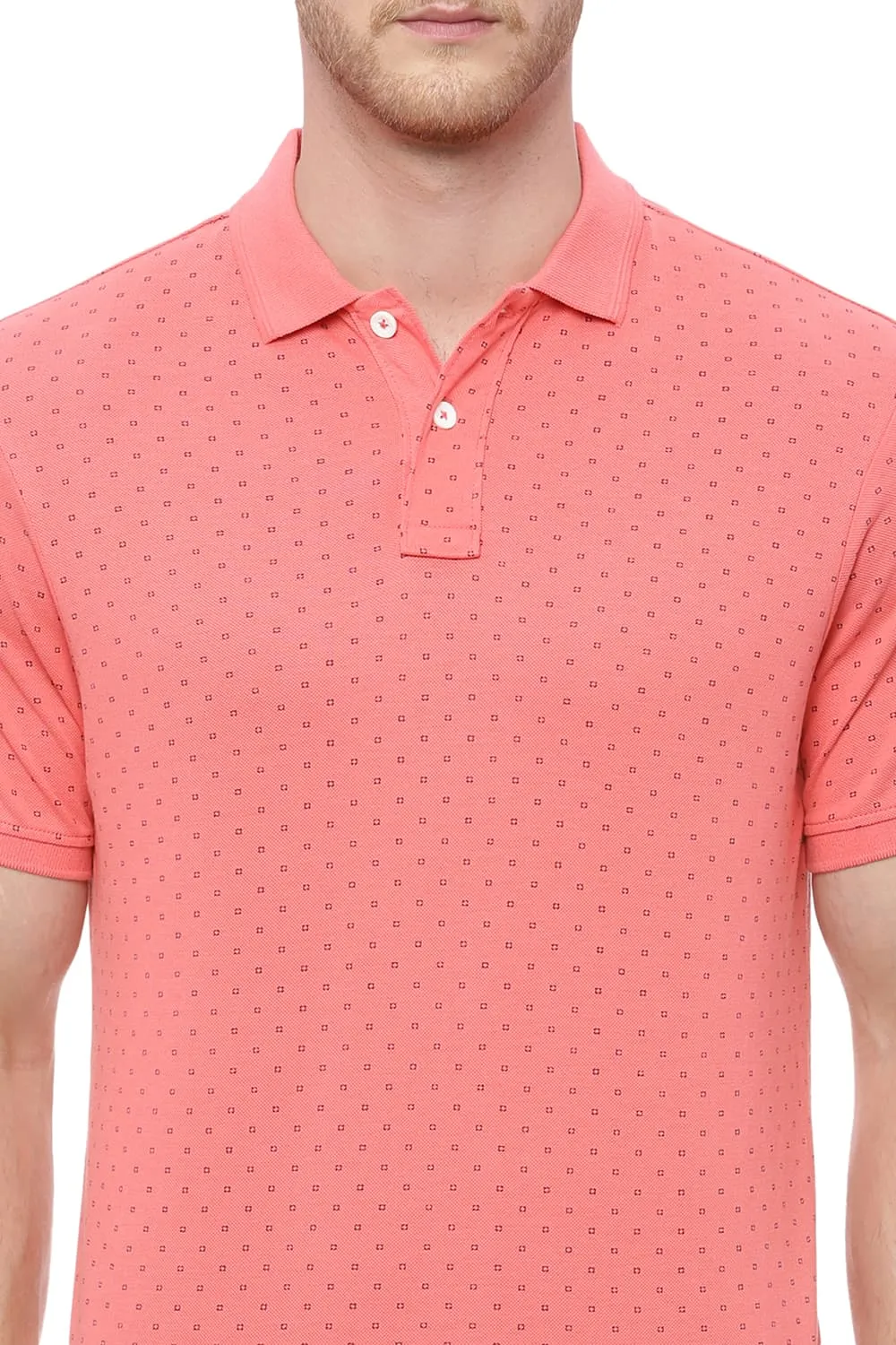 Muscle Fit Printed Polo T Shirt