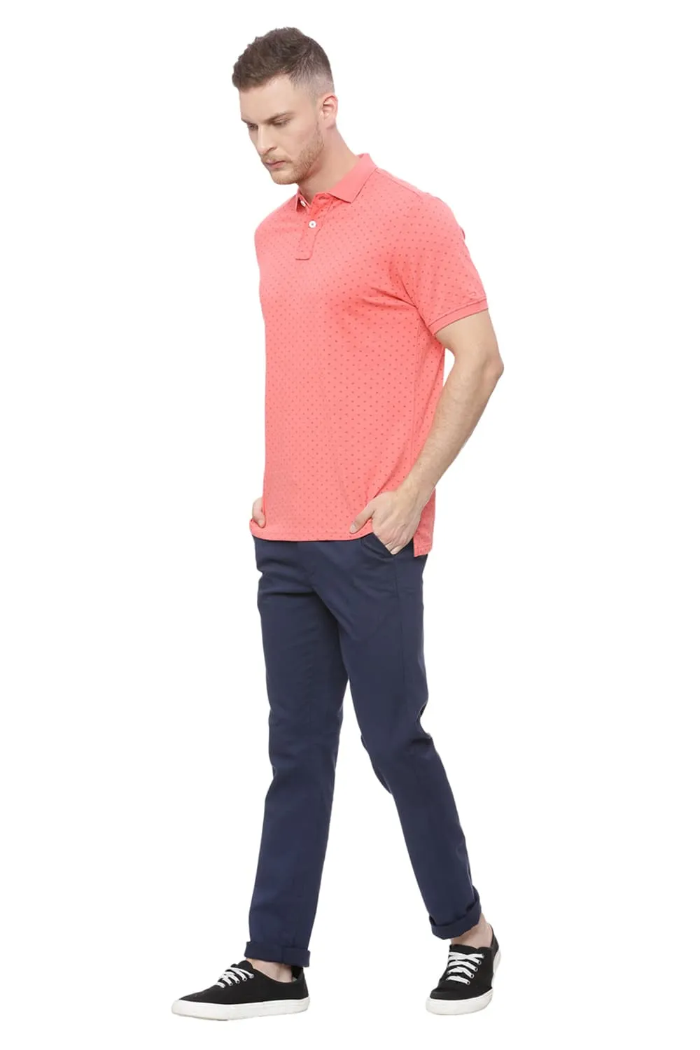 Muscle Fit Printed Polo T Shirt