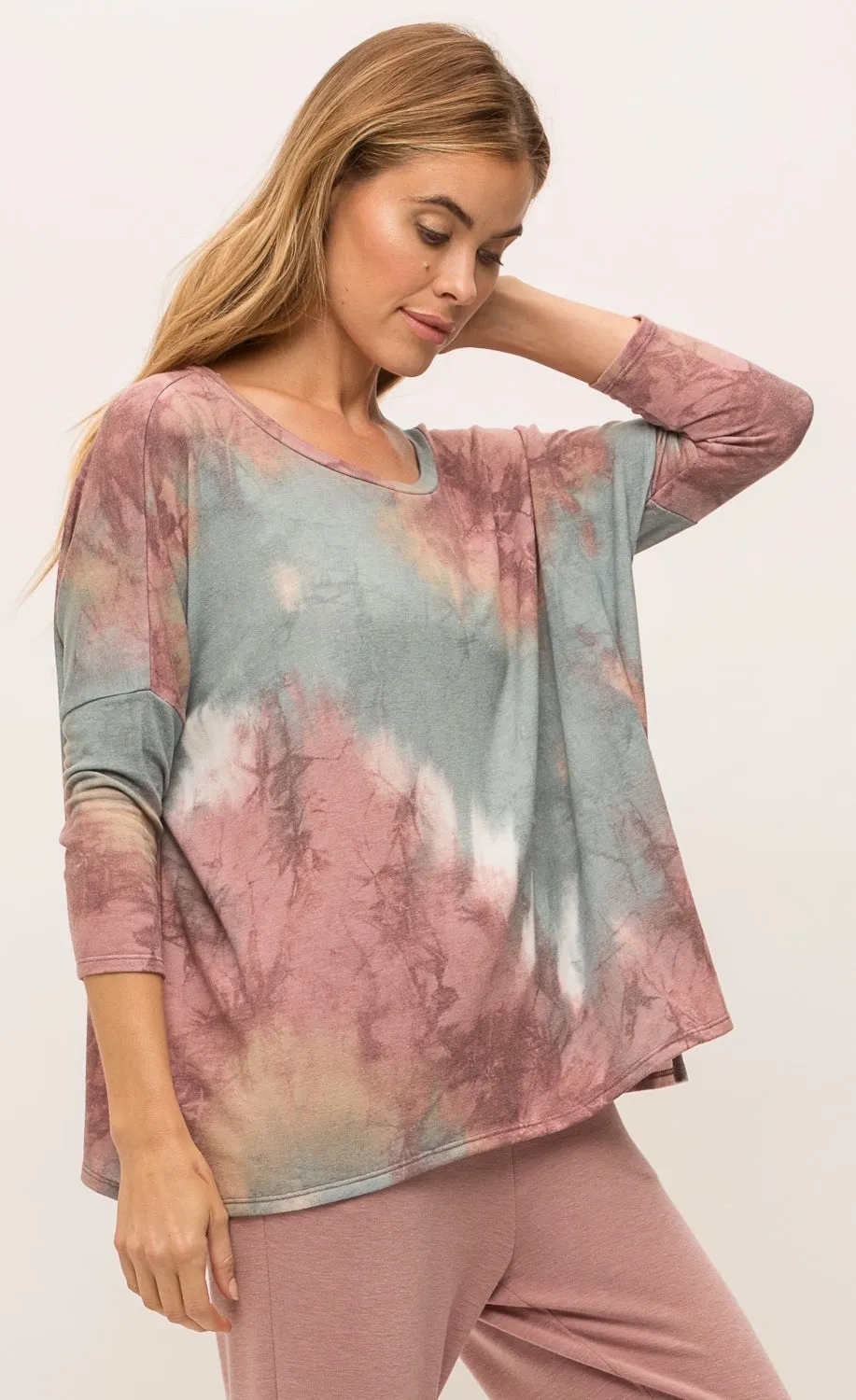 Mystree Vintage Burgundy Tie Dye Set