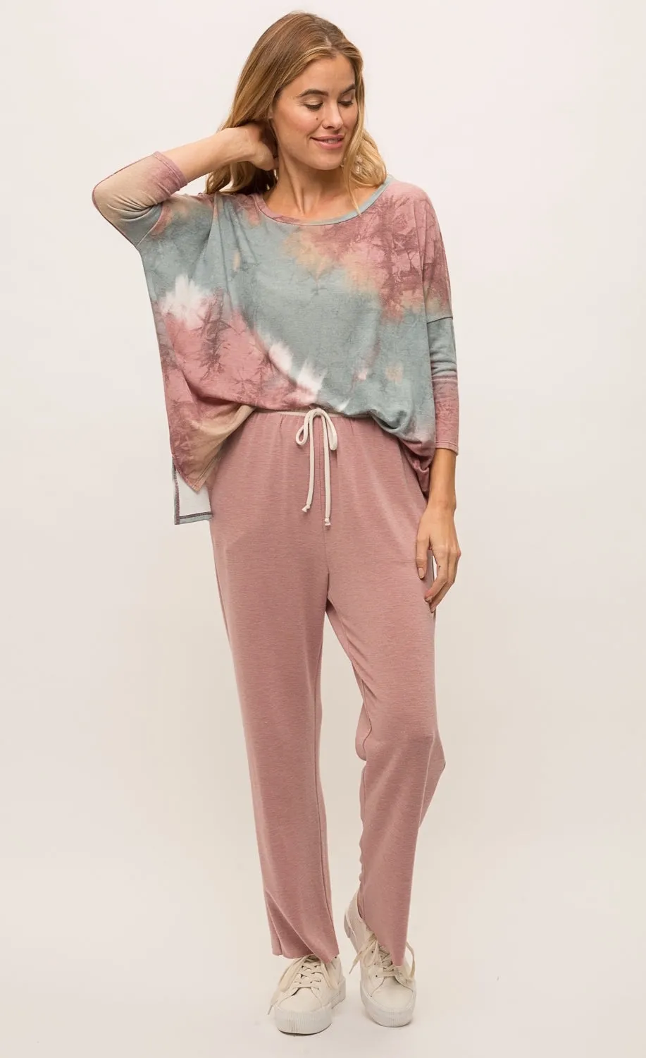 Mystree Vintage Burgundy Tie Dye Set