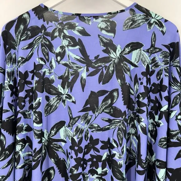 N Natori Jakarta Slinky Knit Caftan Floral Mumu Sleepwear Gown Dress Size XL