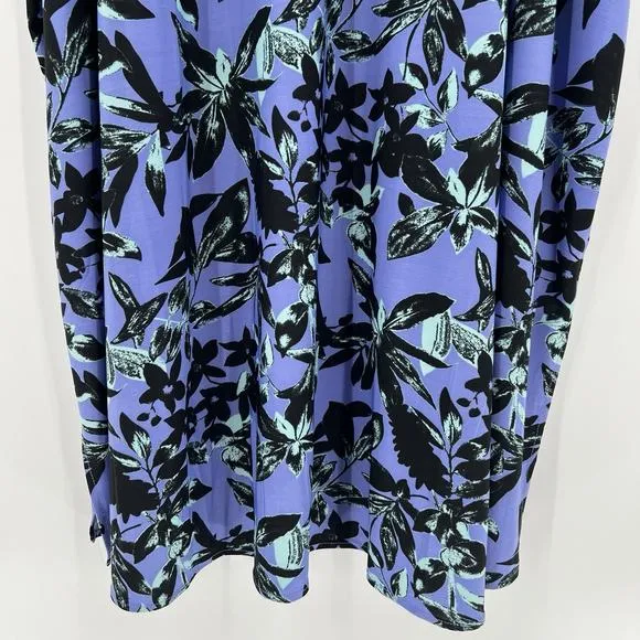 N Natori Jakarta Slinky Knit Caftan Floral Mumu Sleepwear Gown Dress Size XL