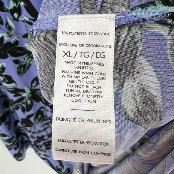 N Natori Jakarta Slinky Knit Caftan Floral Mumu Sleepwear Gown Dress Size XL