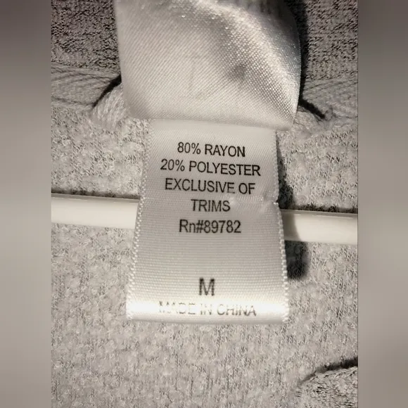 Natori (Size M) Gray Terry Lounge Front Quarter Zip Side Vent Pockets Sleepwear
