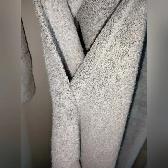 Natori (Size M) Gray Terry Lounge Front Quarter Zip Side Vent Pockets Sleepwear