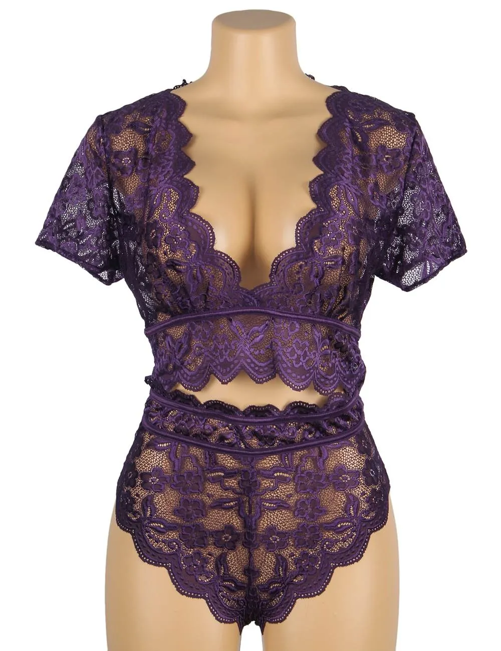 Naughty Sexy Girls Egypt High Waist Black Full Lace Bra Panty Underwear