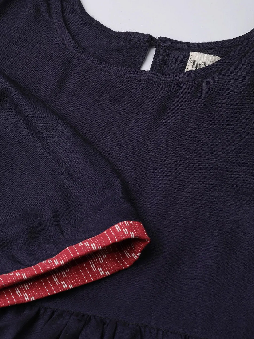 Navy Blue Peplum Top