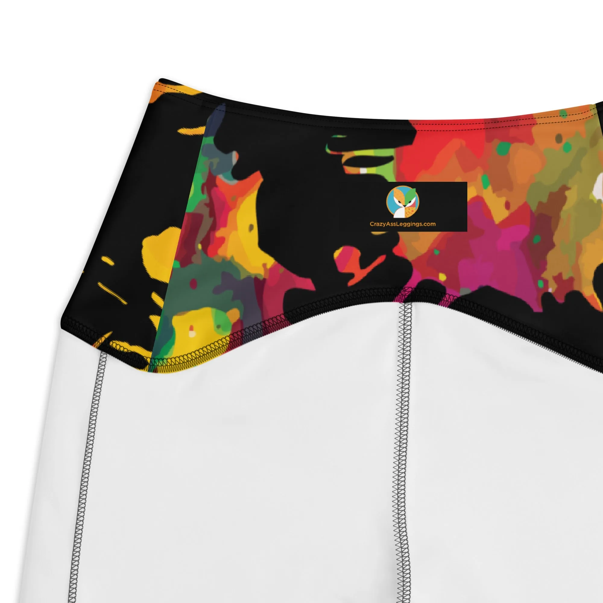 Neon Paintballs Crossover leggings with pockets