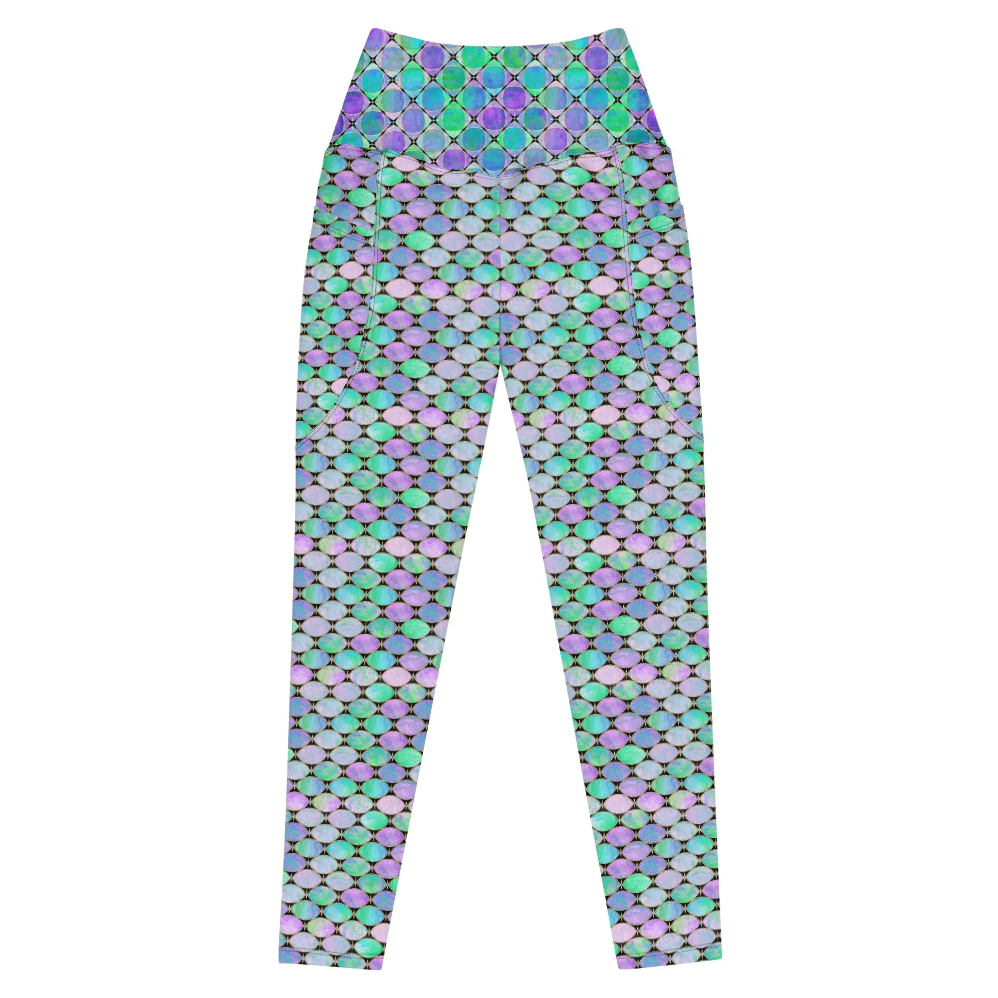 Neon Pastel Geometrics Leggings with pockets
