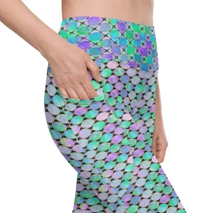 Neon Pastel Geometrics Leggings with pockets