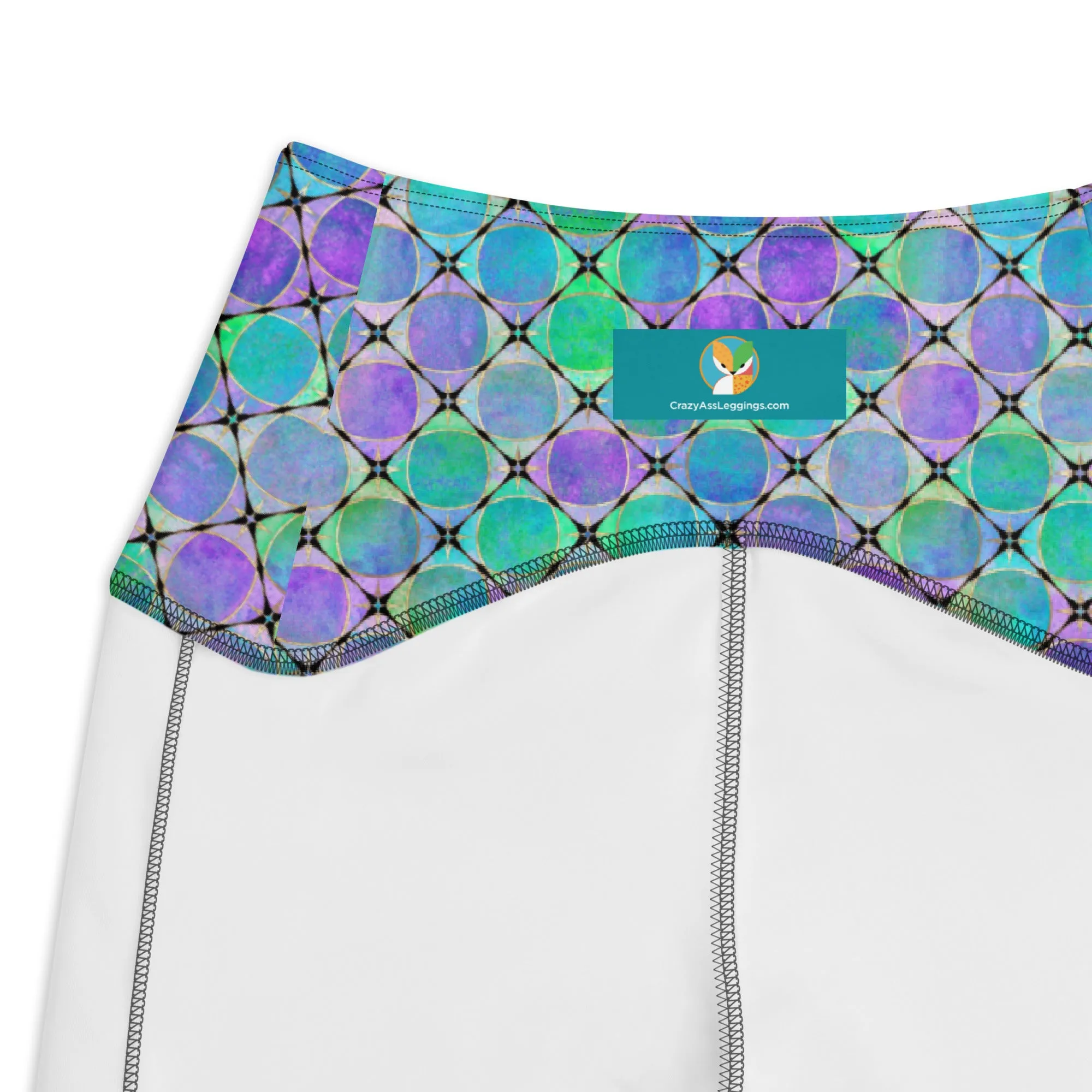 Neon Pastel Geometrics Leggings with pockets