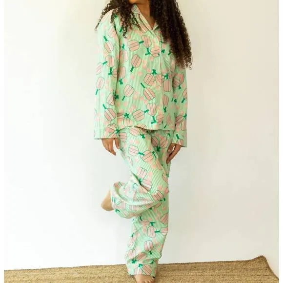 NEW 8 OAK LANE pickleball pajamas in green
