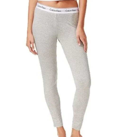 New Calvin Klein Modern Cotton Sleepwear Gray Grey Pants Women's Size Large