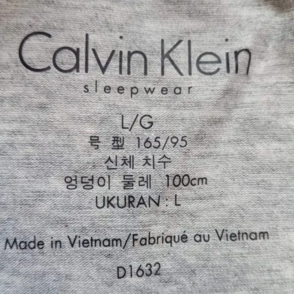 New Calvin Klein Modern Cotton Sleepwear Gray Grey Pants Women's Size Large