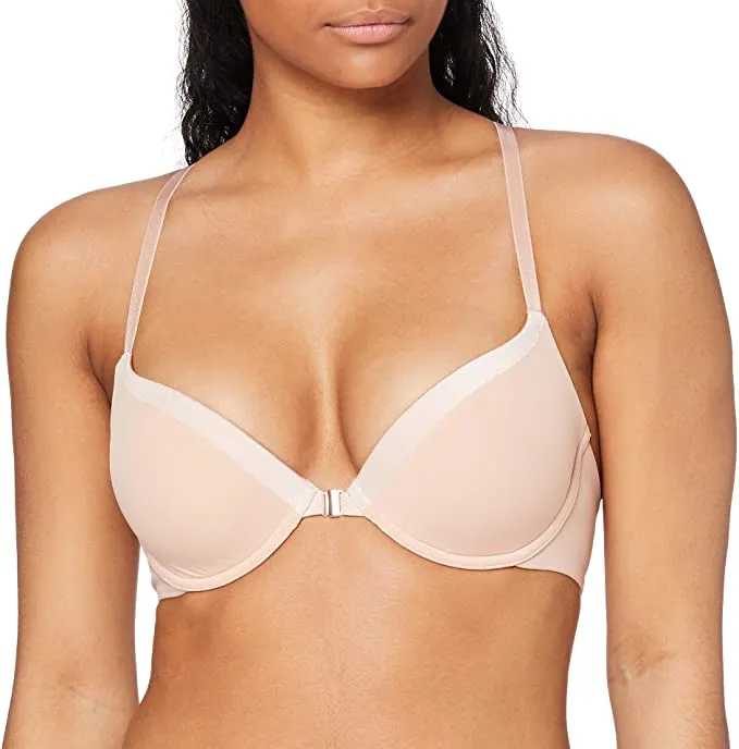 New Iris & Lilly Womens front close bra with rose gold hardware, Blush Pink, Sz 38A!