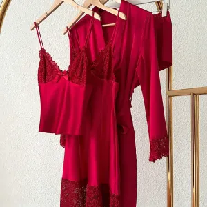 New Lacey 4 Packs Pajamas - Red Wine