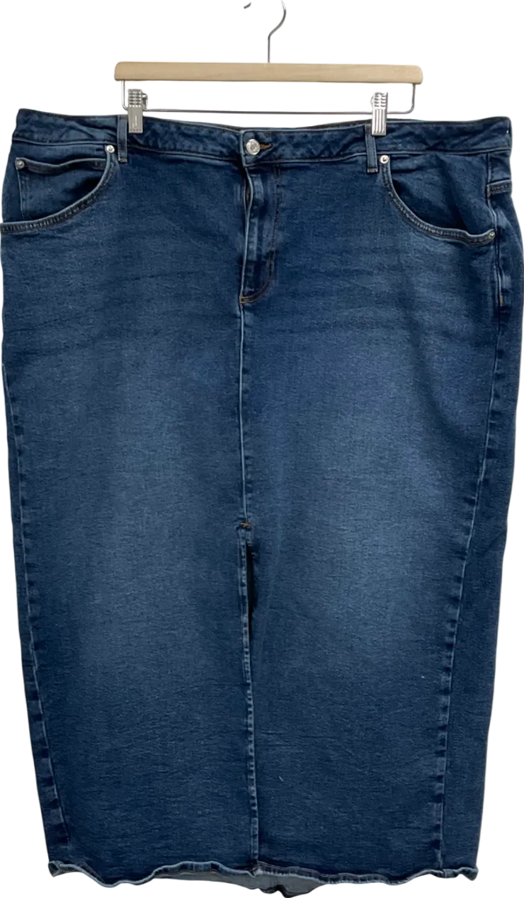 New Look Blue Plus Size Denim Maxi Skirt UK 28