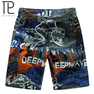 New summer hot men beach shorts quick dry coconut tree printed elastic waist 4 colors M-6XL