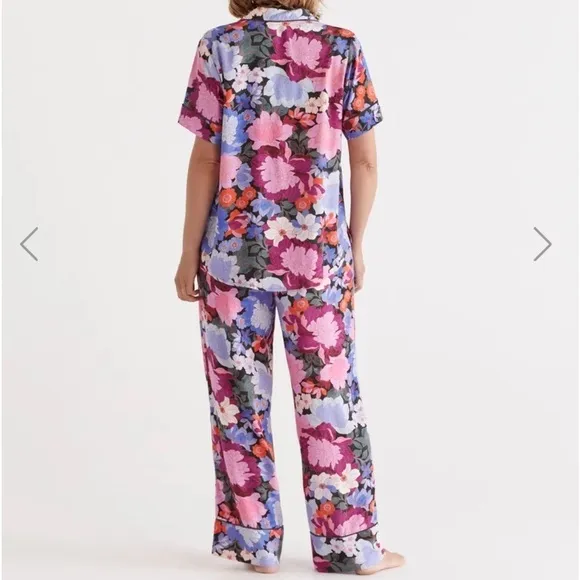 NEW SUSSAN Australian Brand Vibrant Floral Pajama Set Buttery Soft Luxury Sleep