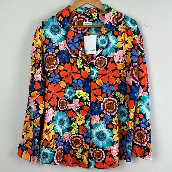 NEW SUSSAN Australian Brand Vibrant Floral Pajama Set Buttery Soft Luxury Sleep