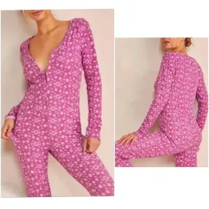 nwot Free people home alone long john onesie sleepwear loungewear jumpsuit