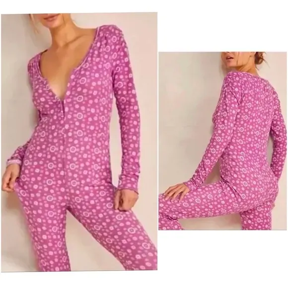 nwot Free people home alone long john onesie sleepwear loungewear jumpsuit