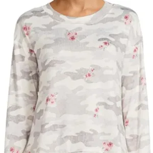 NWT Camo Floral Winter White Hacci Long Sleeve Sleep Lounge Top