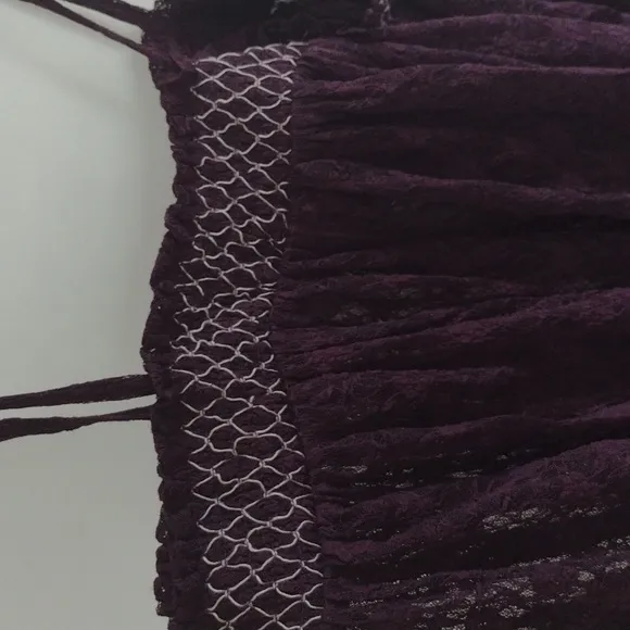 NWT Free People Rule The World Lace Romper in Plum Jam Size S Beach Whimsigoth