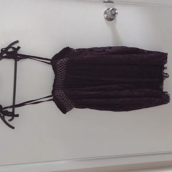 NWT Free People Rule The World Lace Romper in Plum Jam Size S Beach Whimsigoth