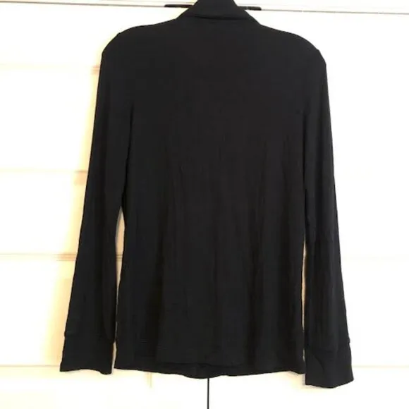 NWT SKIMS Soft Lounge Pajama Sleep Top Long Sleeve Button Down Black XXS
