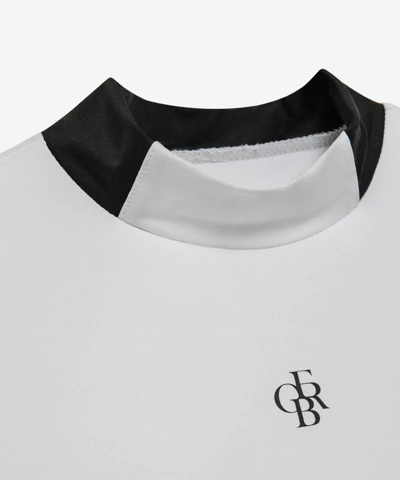 OBER Golf Color Block Basic Layer Short Sleeve T-Shirt - White