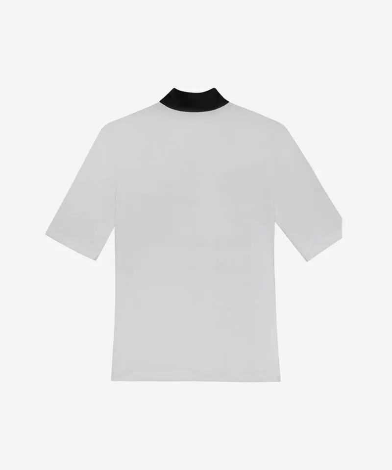 OBER Golf Color Block Basic Layer Short Sleeve T-Shirt - White