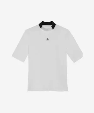 OBER Golf Color Block Basic Layer Short Sleeve T-Shirt - White