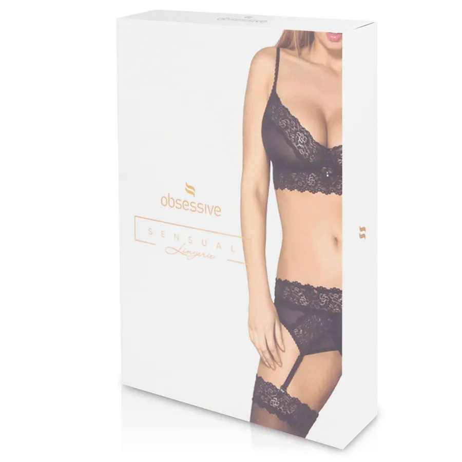 Obsessive - Sexy Lingerie - Sensual - Set 15 - Babydoll And Thong - Black