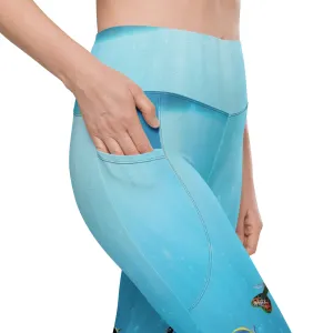 Ocean and Fish Leggings with pockets