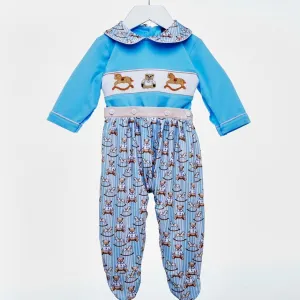 Ocean Baby New Concept Smocked Sleepsuit-Outfit Set (NB-18M) Vintage TeddyBear