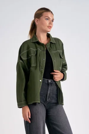 Olive Button-Up Jacket
